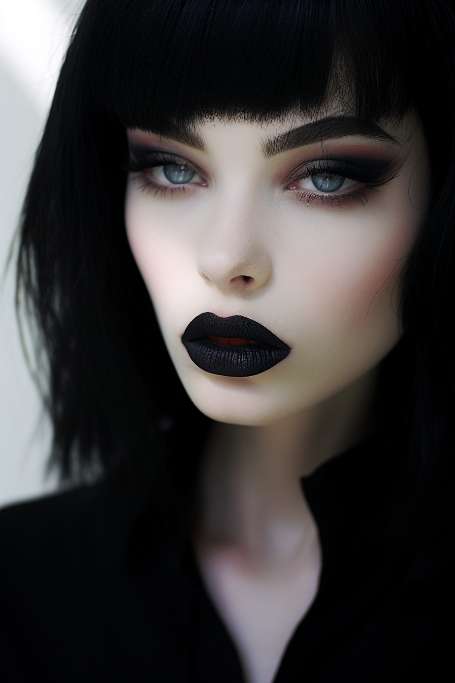 18 Black lipstick and minimal eye makeup for a gothic feel