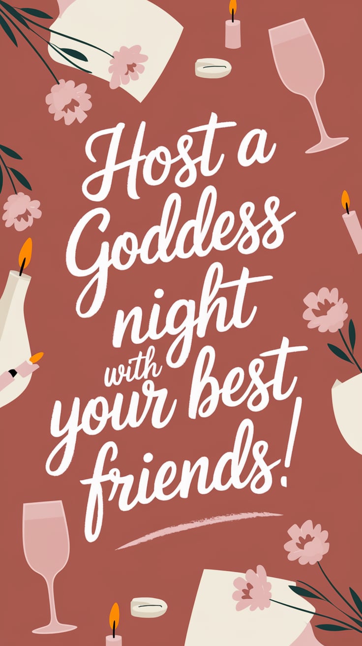 An aesthetically pleasing collage highlighting habits and affirmations for embracing a goddess mindset. It features motivational quotes, vibrant colors, and imagery of feminine empowerment, self-care rituals, and confidence.