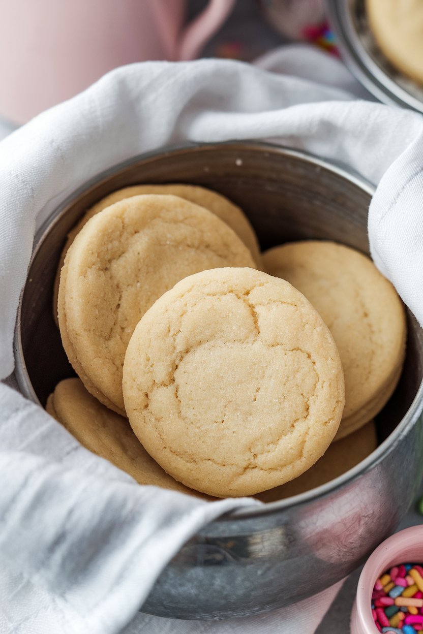 A tray of beautifully arranged sugar cookies with colorful sprinkles, highlighting creative ideas for spring-themed designs.