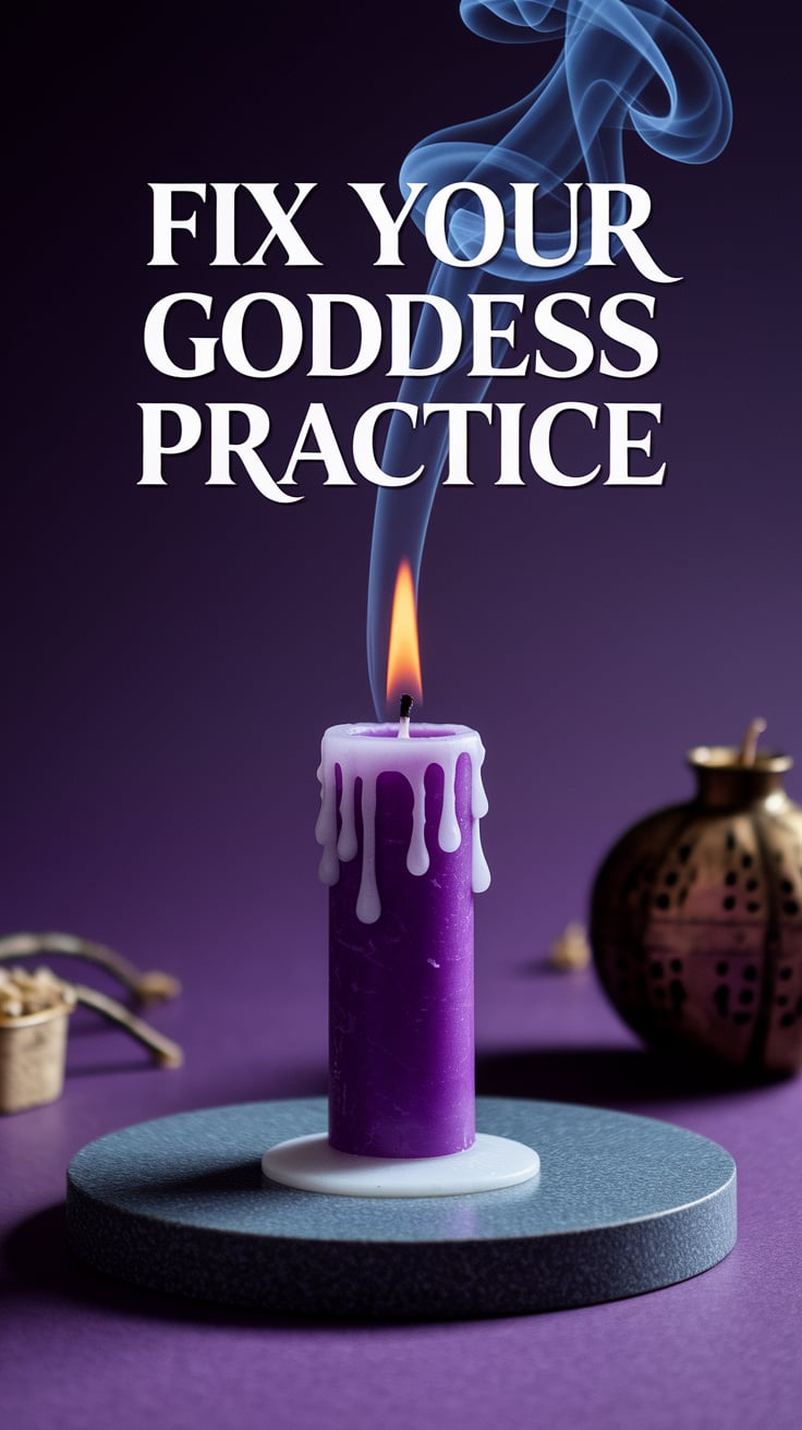 A single extinguished candle in the center of a stone altar slab. A curl of smoke rises into the plum-dark background. The wax drips are frozen mid-melt. Text is large, gold serif, sharp-edged, placed just above the candle like a warning.